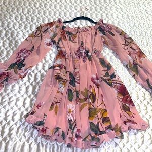 Floral strapless dress